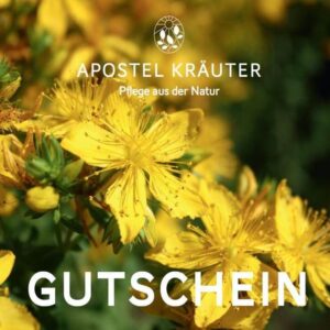 Gutschein mit Motiv Johanniskraut von unseren eigenen Feldern